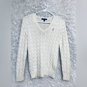 Original Ralph Lauren cable knit v-neck sweater